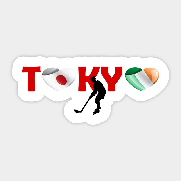 Sports games in Tokyo: Hockey team from Ireland (IE) Sticker by ArtDesignDE